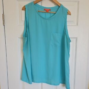 Joe Fresh Women's Aqua Sleeveless Blouse
